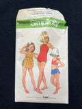 1972 Simplicity 9953 Sewing Pattern - Child's Bathing Suits