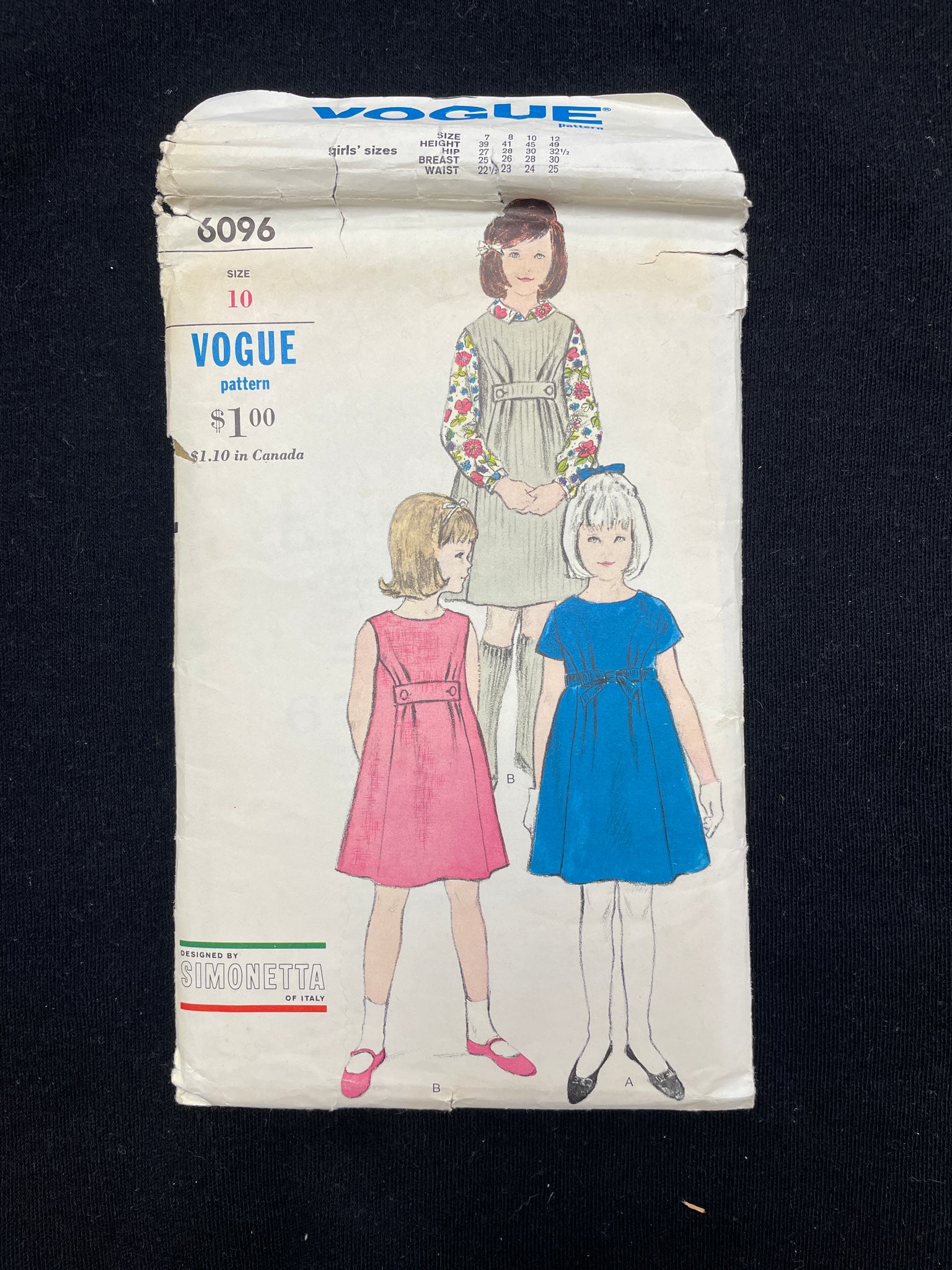 1960's Vogue 6096 Sewing Pattern - Child's Dress and Blouse