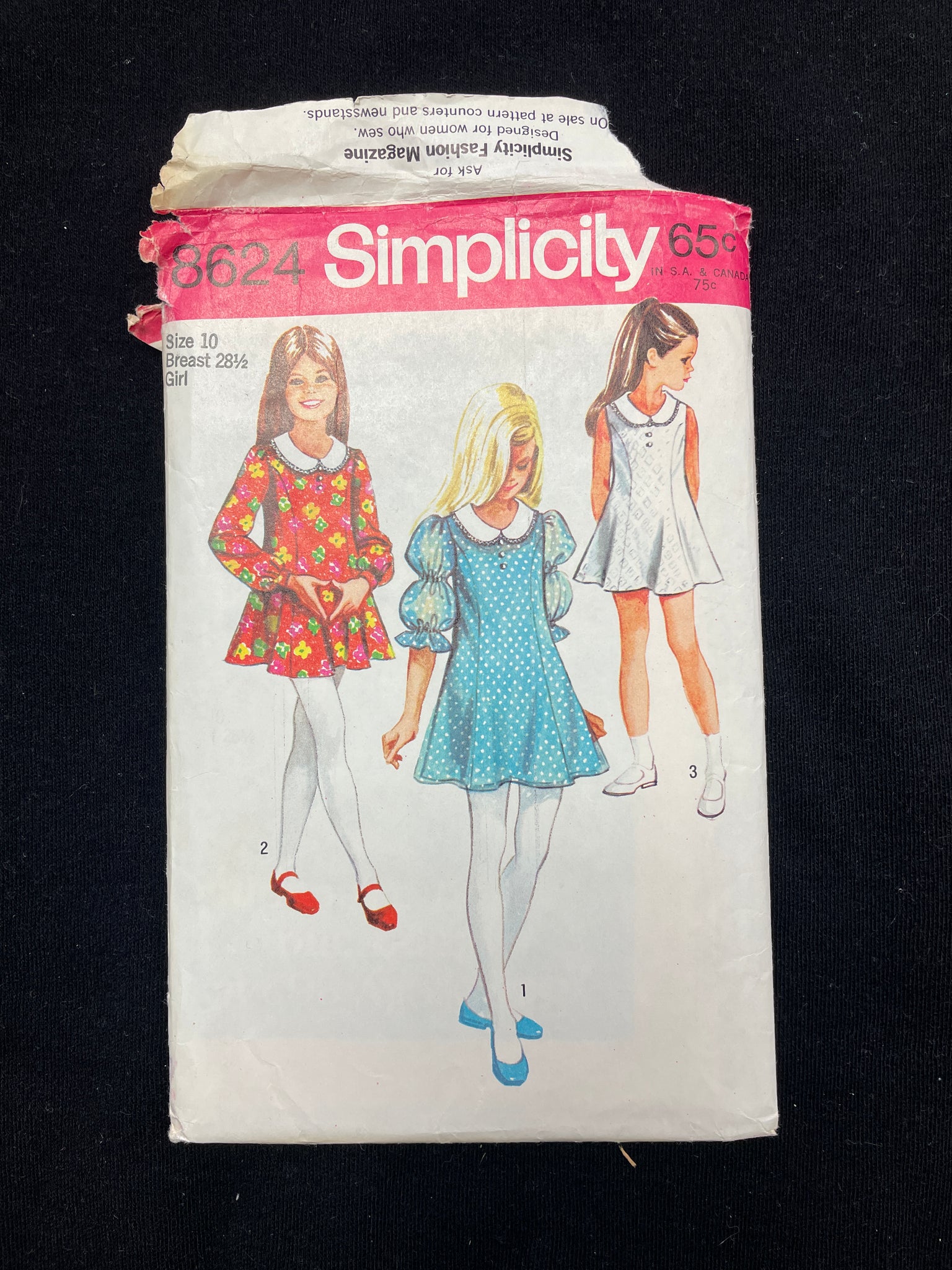 1969 Simplicity 8624 Sewing Pattern - Child's Dress