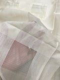 1 YD Nylon Window Pane Sheer - Off White