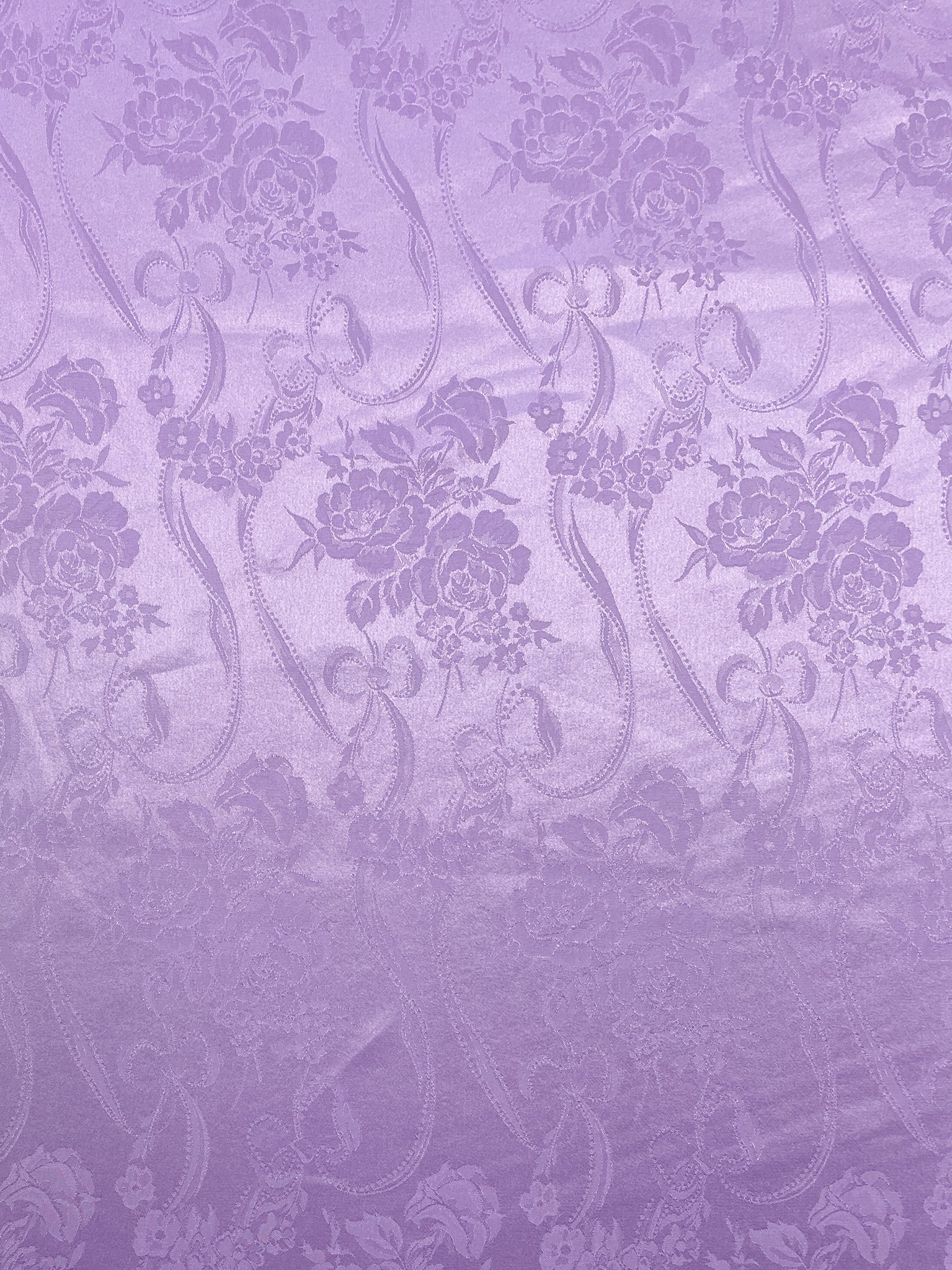 2 1/8 YD Polyester Floral Jacquard Vintage - Light Purple