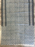 6 YD Silk Sari Vintage - Blue, Black, Ecru, and Off White