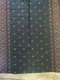 Cotton Embroidered - Black with Red and Metallic Gold Embroidery with Sequins and Borders