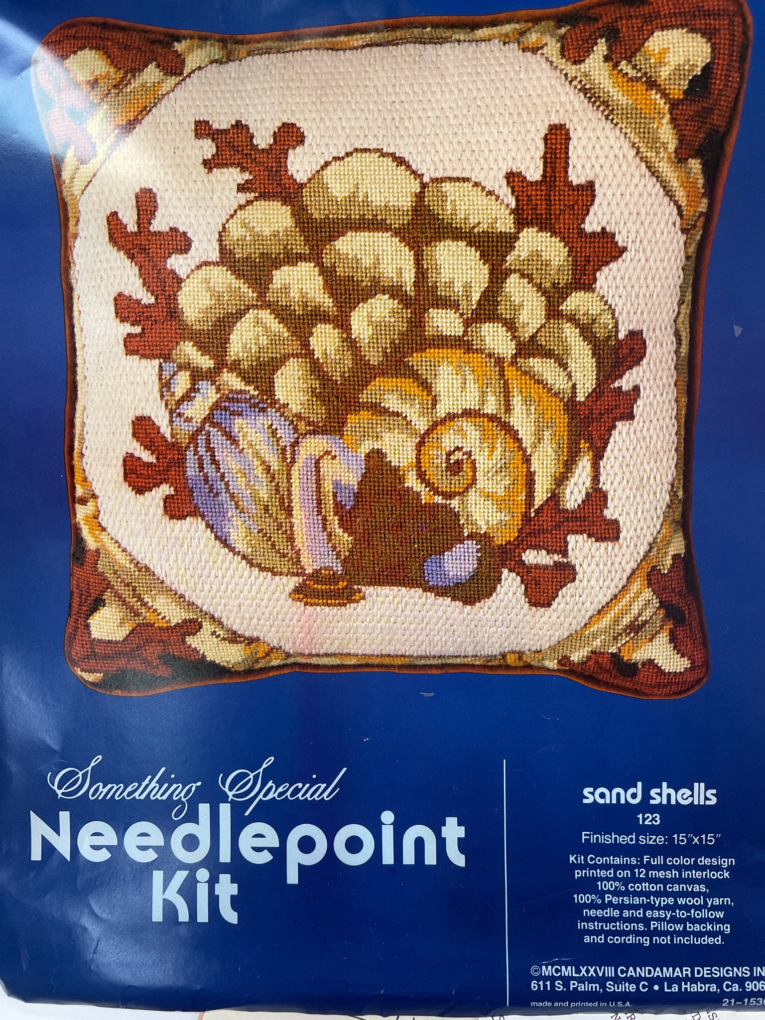 1978 Needlepoint Kit Vintage - "Sand Shells"