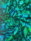 Cotton - Various Batik Color Combinations with Black Floral Peace Signs