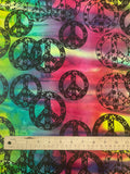 Cotton - Various Batik Color Combinations with Black Floral Peace Signs