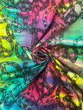 Cotton - Various Batik Color Combinations with Black Floral Peace Signs