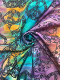 Cotton - Various Batik Color Combinations with Black Floral Peace Signs