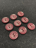 Button Plastic Set of 9 Vintage - Maroon