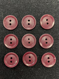 Button Plastic Set of 9 Vintage - Maroon