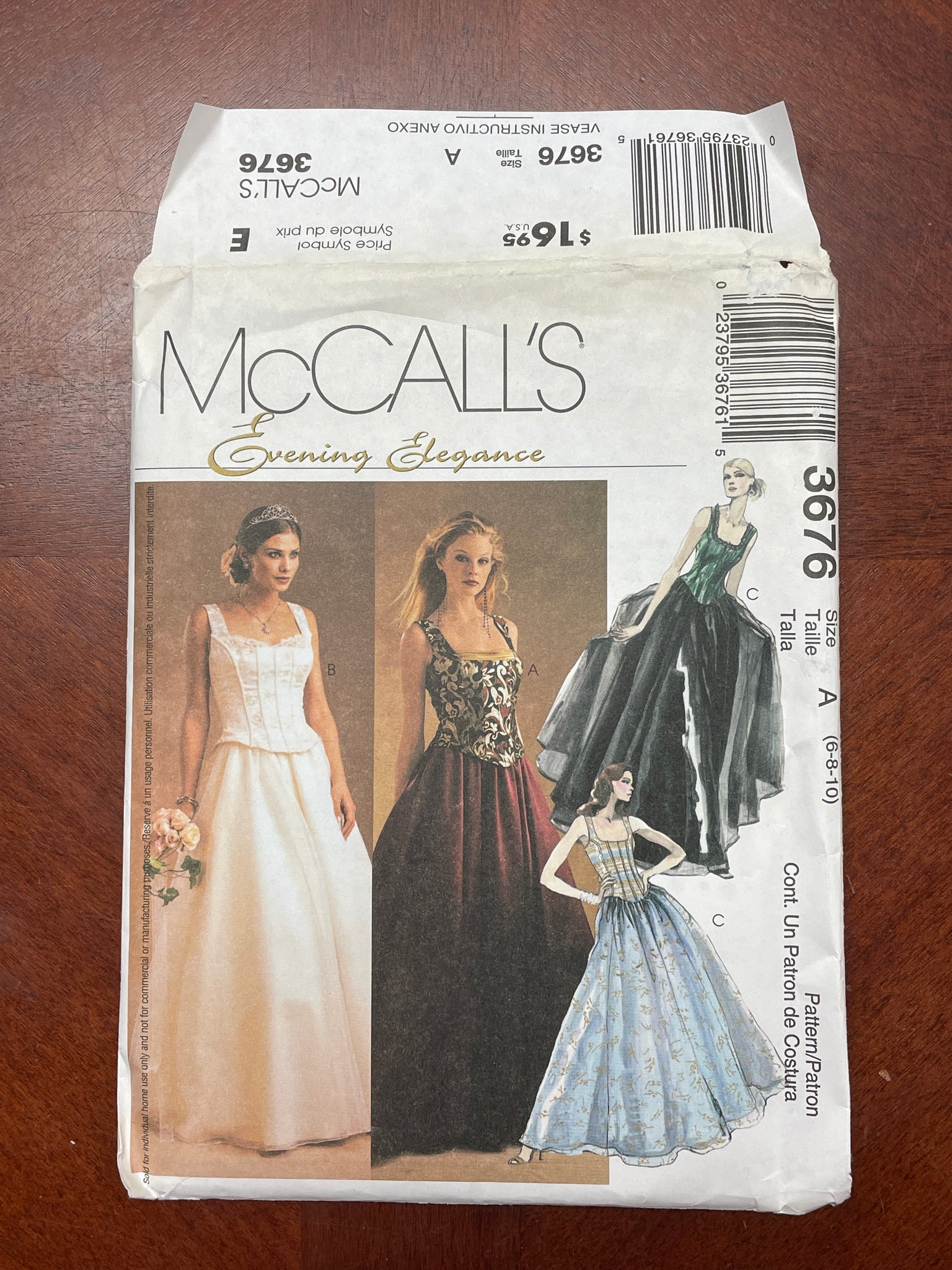 2002 McCall's 3676 Pattern - Bodices and Skirts FACTORY FOLDED