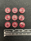 Button Plastic Set of 9 Vintage - Maroon