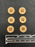 Button Plastic Set of 6 Vintage - Beige