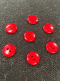 Button Plastic Set of 6 or 7 - Shiny Red