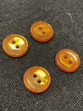 Button Plastic Set of 4 Vintage - Pearlescent Copper