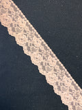 2 3/4 YD Nylon Flat Lace Trim Vintage - Taupe