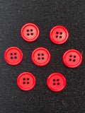 Button Plastic Set of 7 - Red