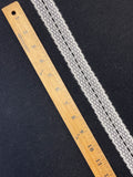 Nylon Flat Beading (Insertion) Lace Trim By-the-Yard Vintage - Cream with Small Dots