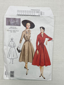 1952 Reproduction Vogue 2401 Pattern - Dress FACTORY FOLDED