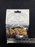 Button Wood Set of 6 - Hearts