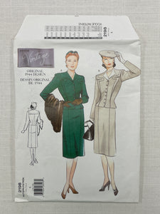 1944 Reproduction Vogue 2198 Pattern - Jacket and Skirt FACTORY FOLDED