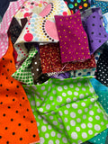 Quilting Cotton Mystery Scrap Remnant Bundle - Various Polka Dot Prints 1 POUND