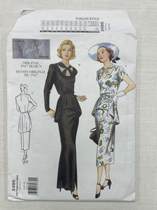 SALE 1947 Reproduction Vogue 2495 Pattern - Dress FACTORY FOLDED