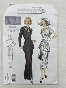 1947 Reproduction Vogue 2495 Pattern - Dress FACTORY FOLDED