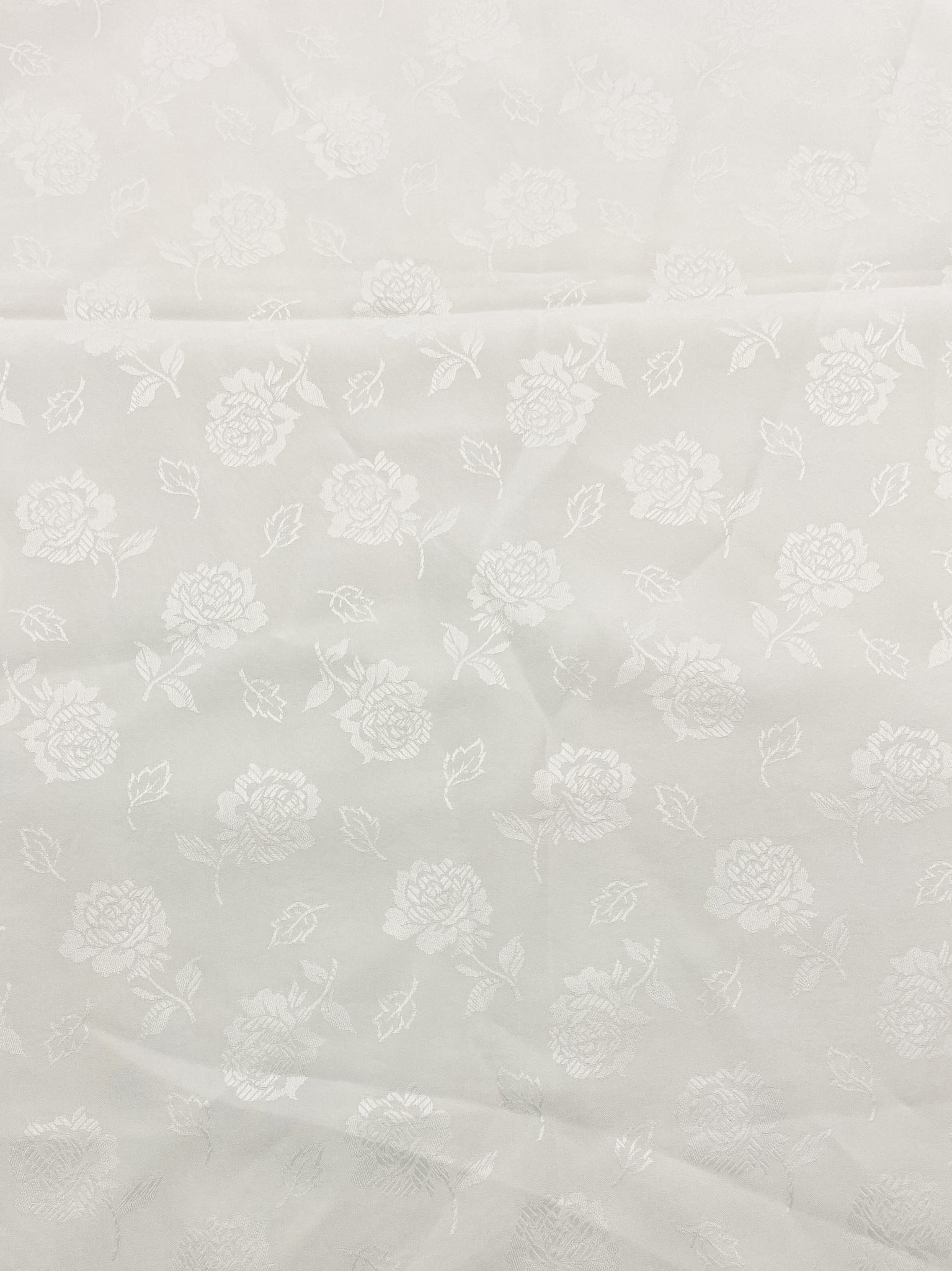 Polyester Floral Jacquard - Off White