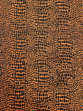 Cotton Duck - Mottled Orange with Black Dots Lizard Print