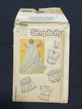 1986 Simplicity 7355 Sewing Pattern - Babies' Christening Gown, Dress, Romper, Shirt, Shorts and Hat FACTORY FOLDED