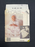 1986 McCall's 2892 Sewing Pattern - Babies' Christening Gown, Slip, Romper, Shoes and Bonnett FACTORY FOLDED