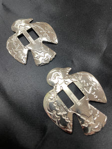 Conchos Metal Set of 2 - Silver Birds