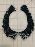 Collar Necklace - Black Lace with White Pearl Beads