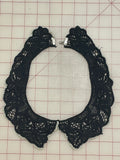 Collar Necklace - Black Lace with White Pearl Beads