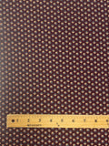 4 1/2 YD Polyester Vintage- Small Gray and Beige Squares on Dark Cocoa Brown