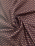 4 1/2 YD Polyester Vintage- Small Gray and Beige Squares on Dark Cocoa Brown