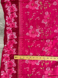 1 1/3 YD Cotton - Pinks with Flowers and Metallic Accents