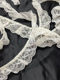 Nylon Ruffled Lace Trim - Off White