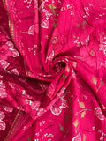 1 1/3 YD Cotton - Pinks with Flowers and Metallic Accents