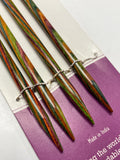 Knitting Needles Double Pointed Wood Size 9 - Rainbow