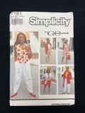1991 Simplicity 7181 Sewing Pattern - Adult Jacket, Vest, Pants, and Shorts FACTORY FOLDED