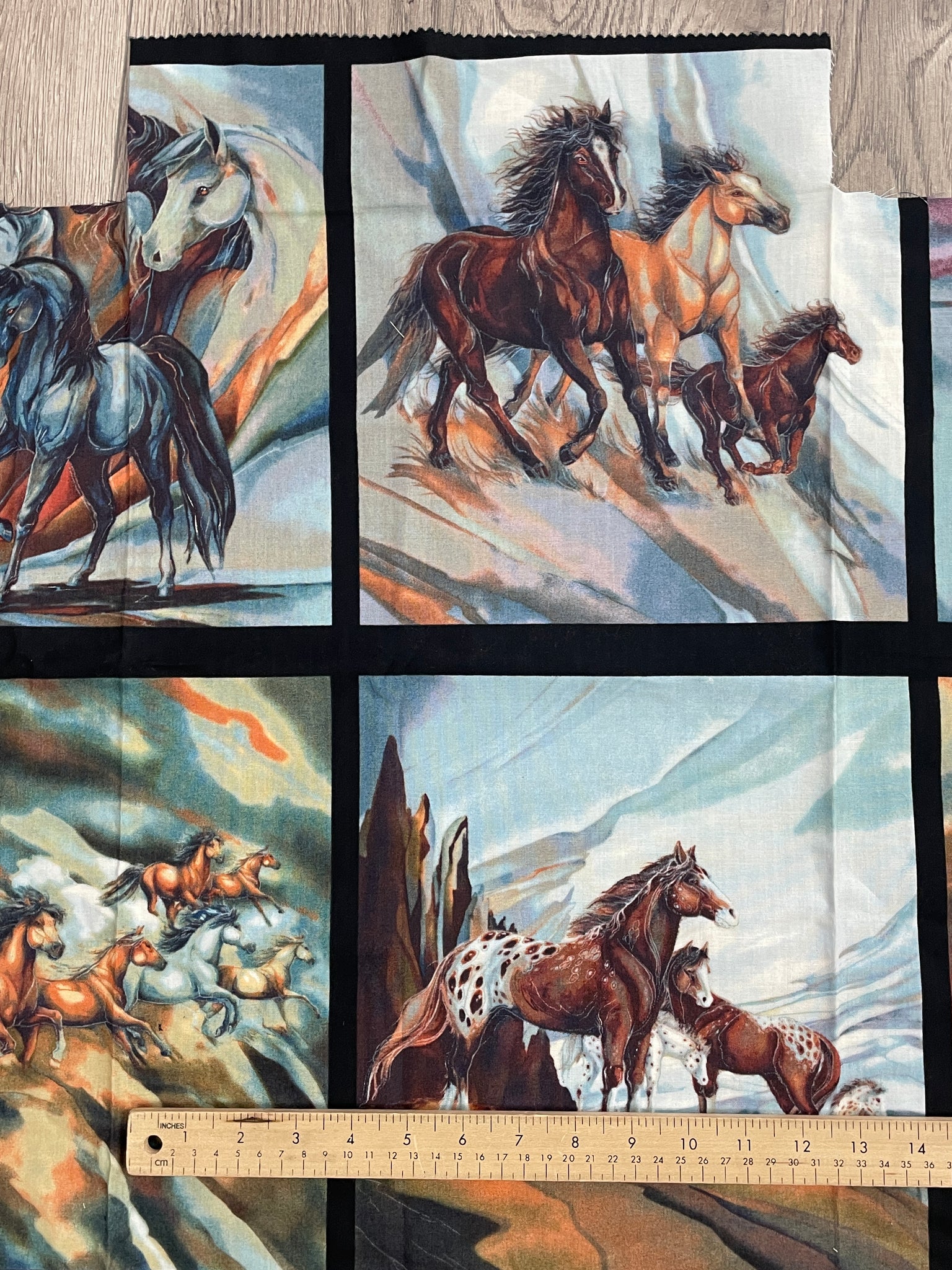 Quilting Cotton Panel Sample - Horses