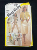 1981 Simplicity 5384 Sewing Pattern - Adult Jacket, Pants, Top, and Skirt FACTORY FOLDED