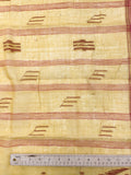 5 3/8 YD Cotton Voile Sari - Mustard Yellow with Dark Red