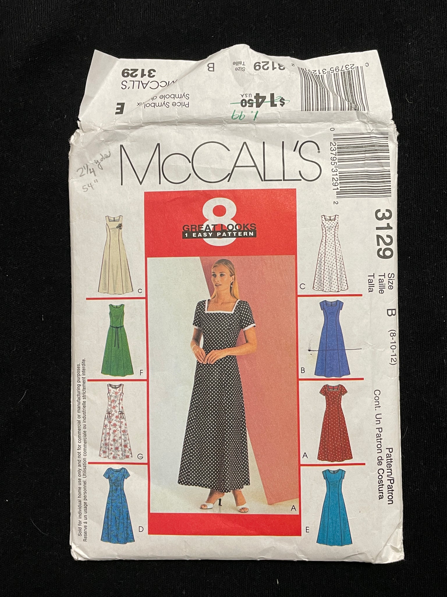 2001 McCall's 3129 Pattern - Dress FACTORY FOLDED