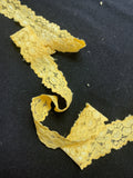 Nylon Flat Floral Stretch Elastic Lace Trim By-the-Yard - Yellow
