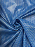 Polyester Yarn-Dyed Plaid - Blue and White Smaill Window Pane Plaid