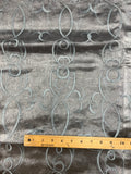 3 YD Polyester Embroidered Organza - Gray with Gray Filigree