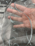 3 YD Polyester Embroidered Organza - Gray with Gray Filigree